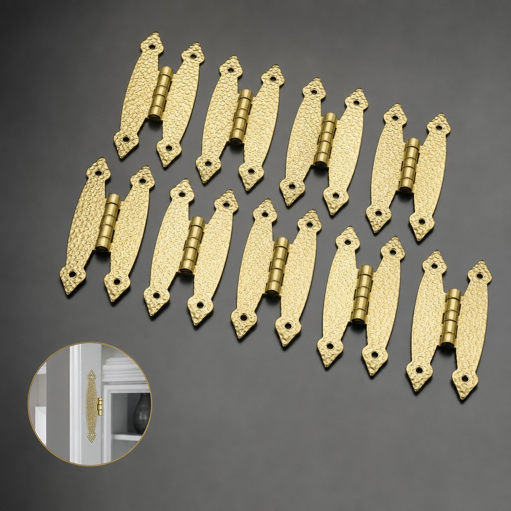 Furniture Hardware Brass - 10 Peças de Dobradiças Decorativas de