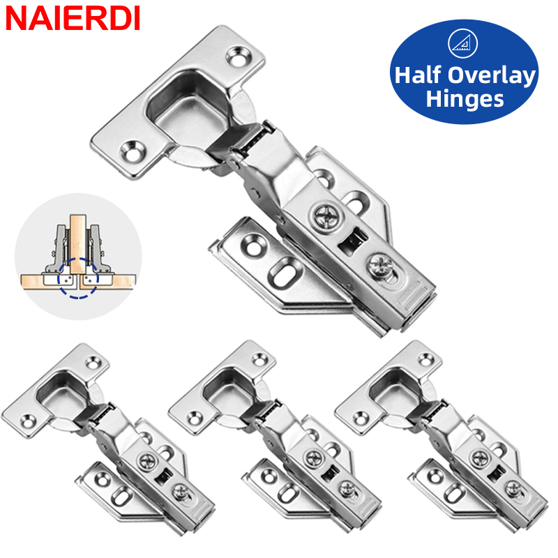 Soft Close Hinge - NAIERDI 4 Peças Dobradiças de Armário