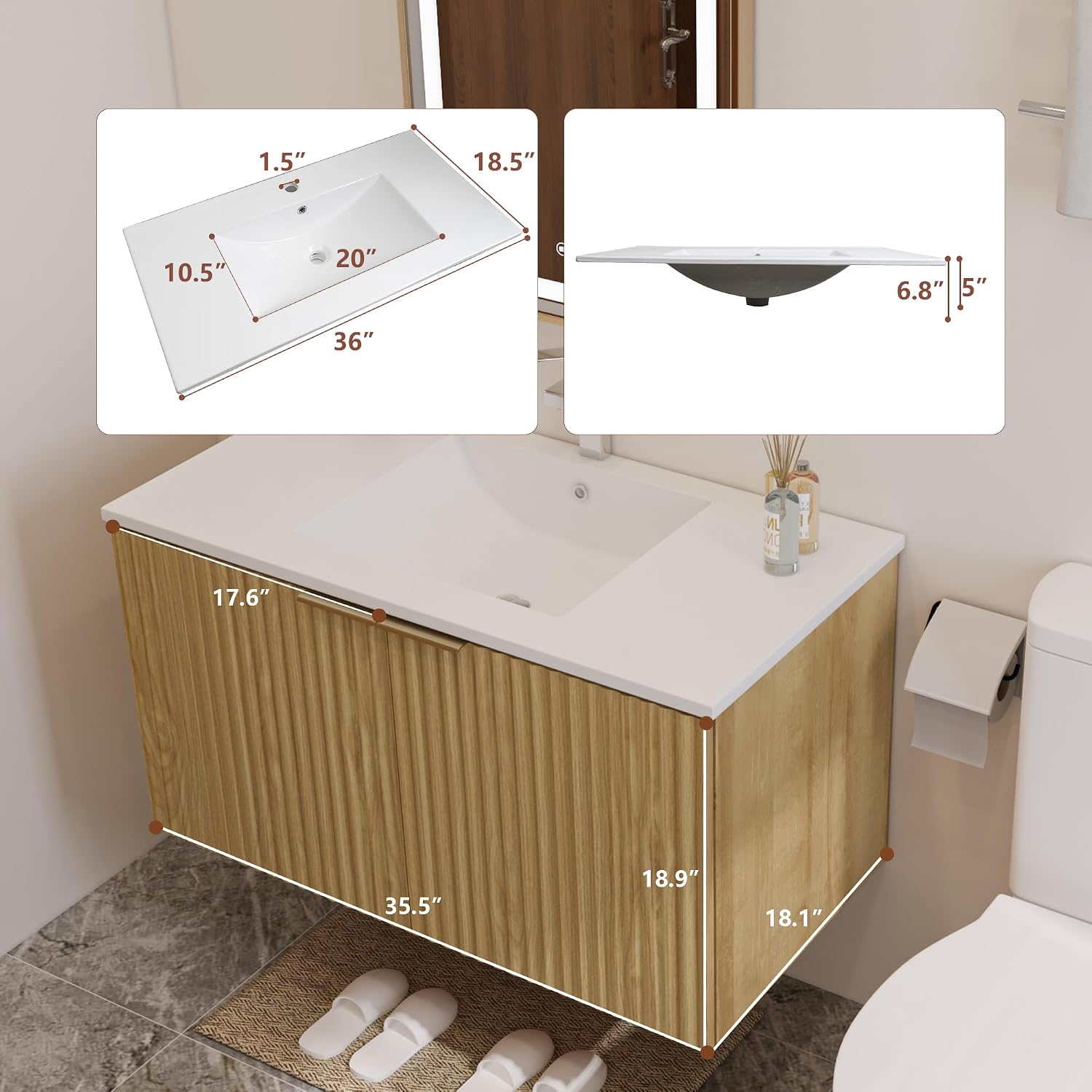 Armário de Banheiro Flutuante  - Soft Close Hinge avaliação e preço