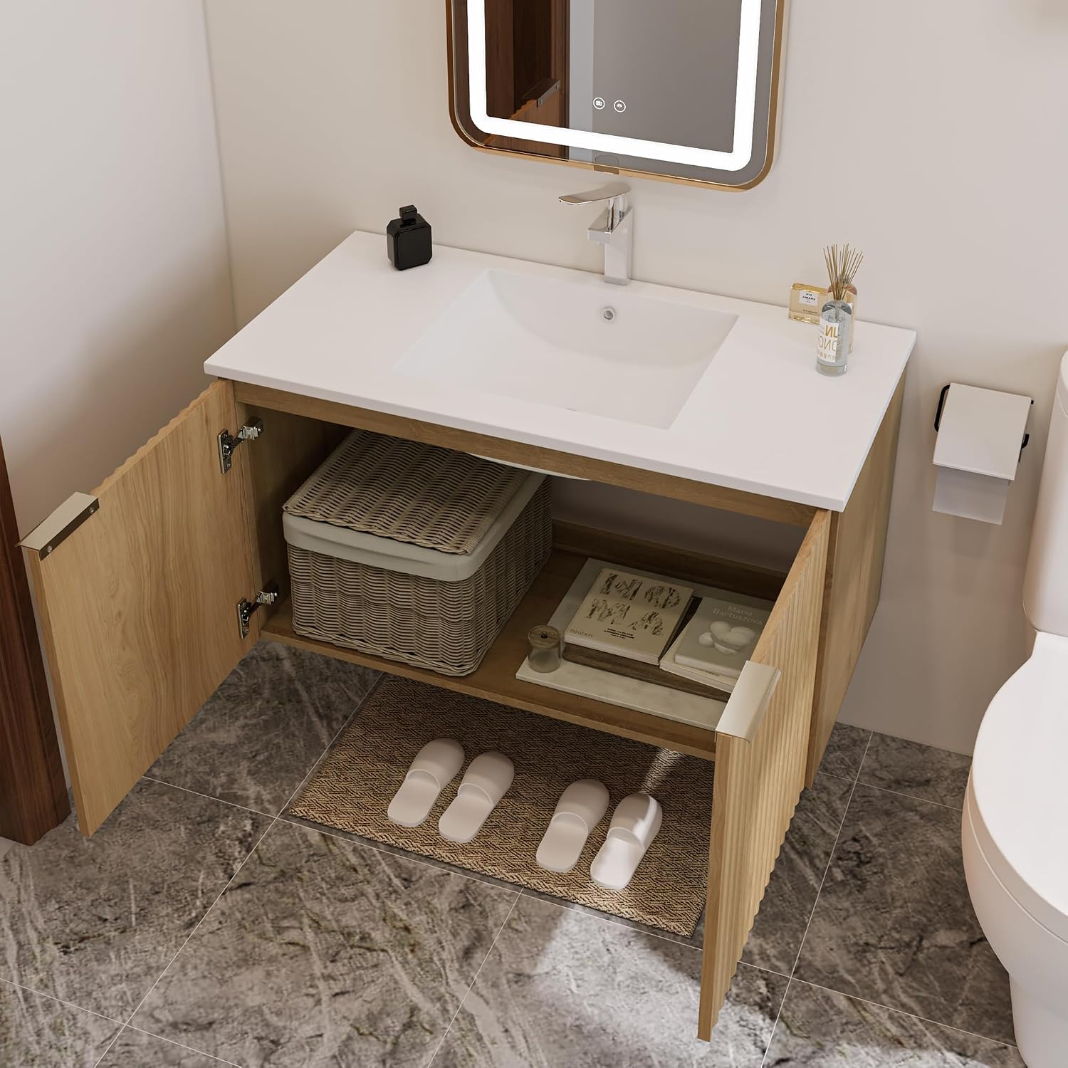 Armário de Banheiro Flutuante  - Soft Close Hinge avaliação e preço