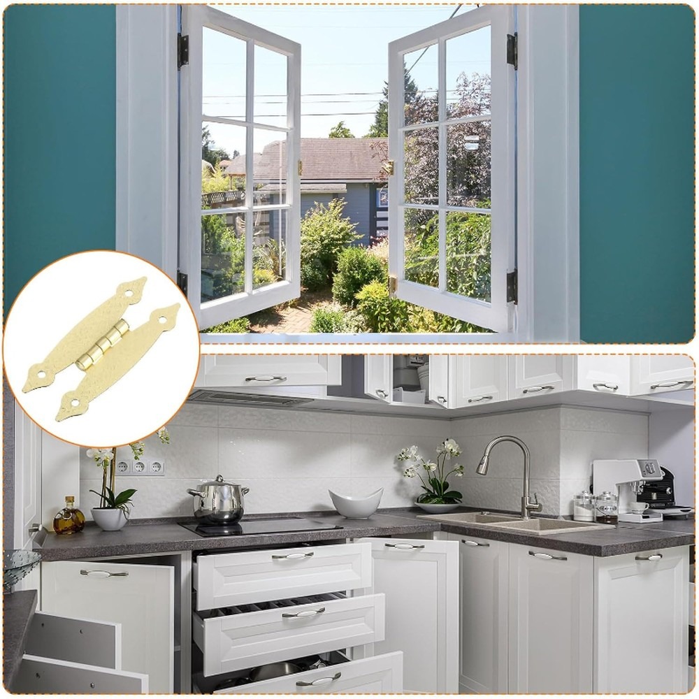 10 Peças de Dobradiças Decorat - Furniture Hardware Brass avaliação e preço