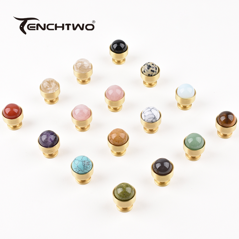 TENCHTWO Ágata Natural Cristal - Furniture Hardware Brass avaliação e preço
