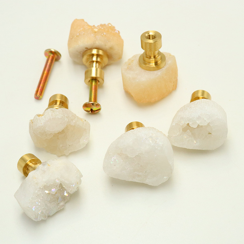 Puxador de Cristal Natural com - Furniture Hardware Brass avaliação e preço