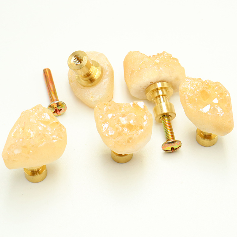 Puxador de Cristal Natural com - Furniture Hardware Brass avaliação e preço