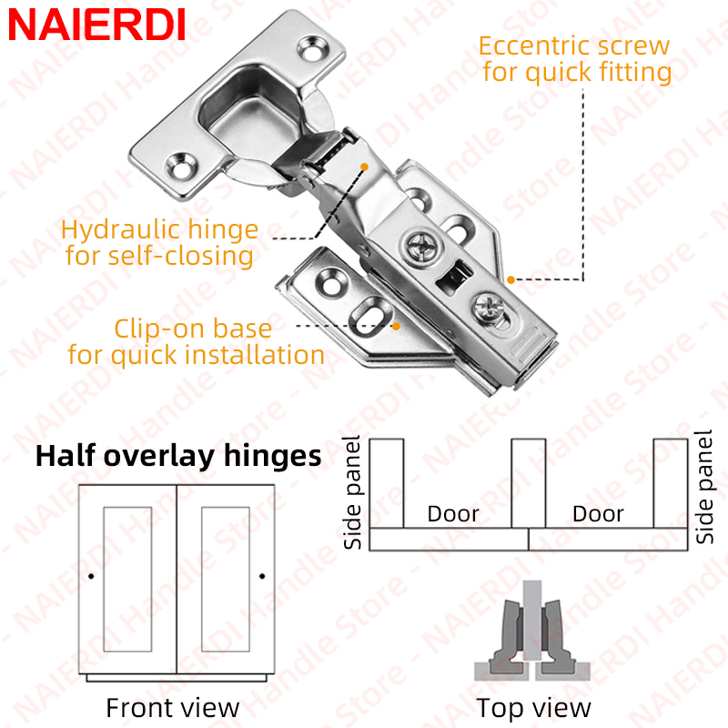 NAIERDI 4 Peças Dobradiças de  - Soft Close Hinge avaliação e preço